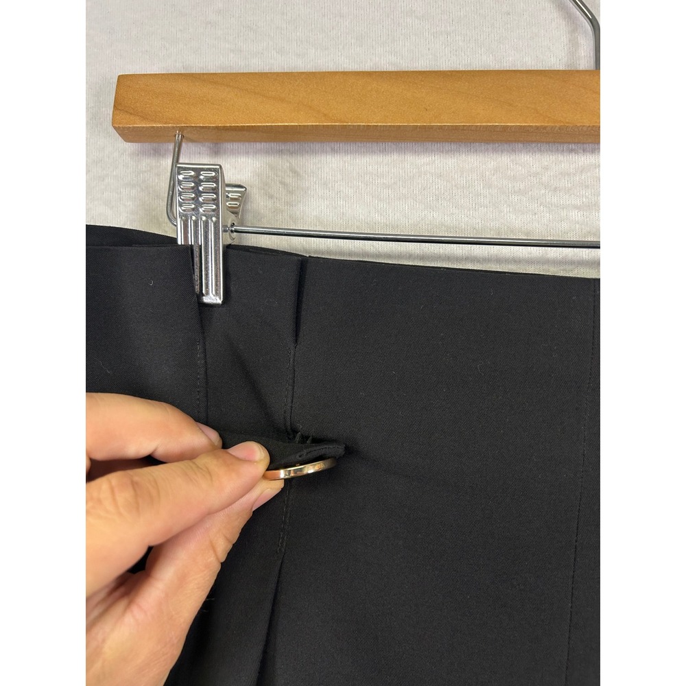 Dark‎ Academia Worthington Womens 12 Black Pleated Gold Button Wide Leg Culottes - Picture 10 of 14